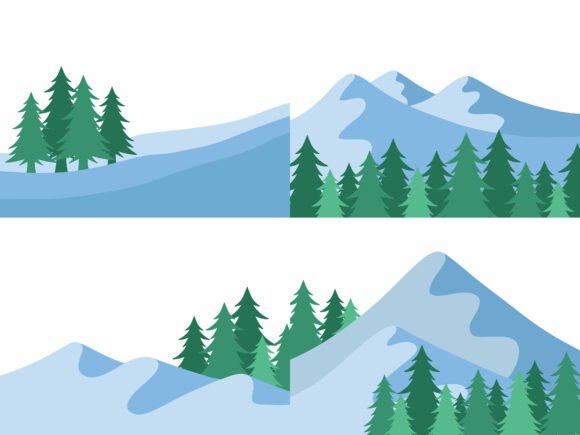 Christmas Background Snowy Mountain Illustrations Review