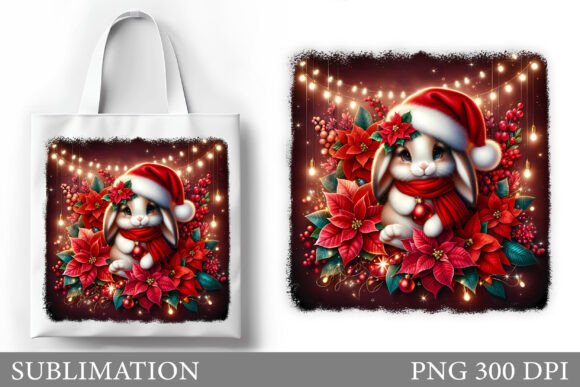 Christmas Bunny Tote Bag Sublimation Illustrations Review