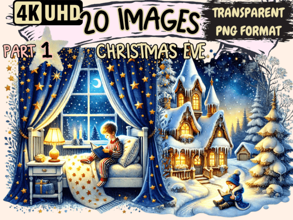 Christmas Eve Clipart P1: Festive Illustrations for Crafters