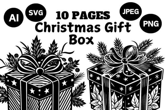 Christmas Gift Box SVG Bundle: Festive Illustrations