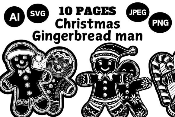 Christmas Gingerbread Man SVG Bundle: Festive Illustrations