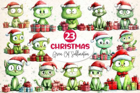 Christmas Green Cat Sublimation: Illustrations Review
