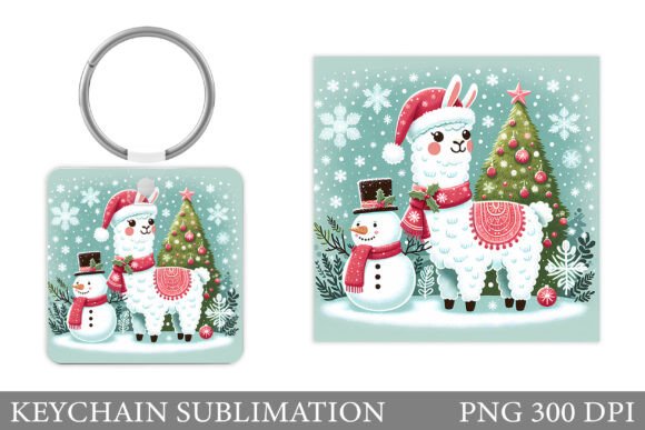 Christmas Lama Keychain Sublimation: Illustrations Review