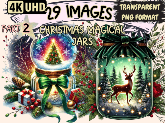 Christmas Magical Jars Clipart P2: Illustrations Review