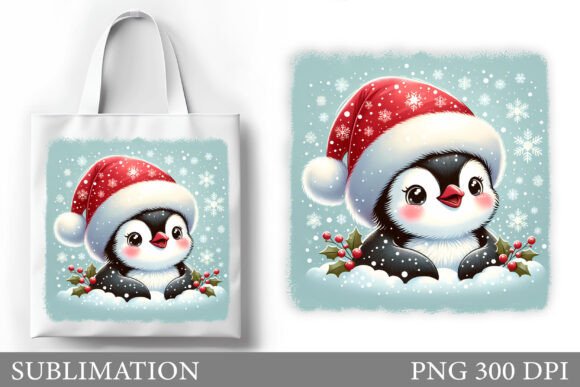 Christmas Penguin Tote Bag Sublimation Illustrations Review