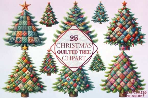 Christmas Quilted Tree Clipart: Illustrations Review