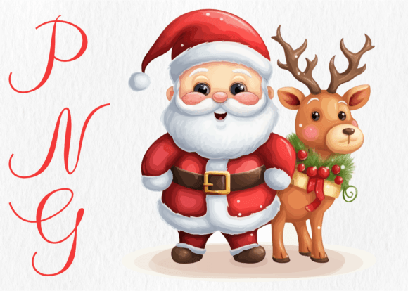 Christmas Santa & Deer Illustrations Review