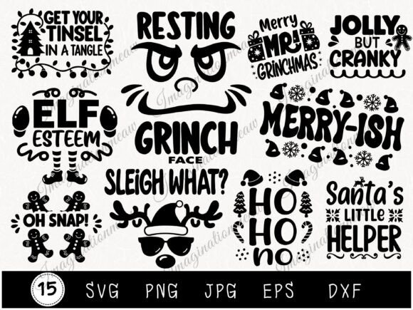 Christmas SVG Funny Holiday Quotes Illustrations