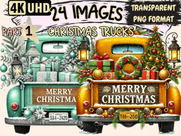 Christmas Trucks Clipart P1: Illustrations Review