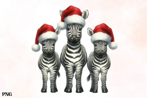Christmas Zebra Clipart: Bold Illustrations