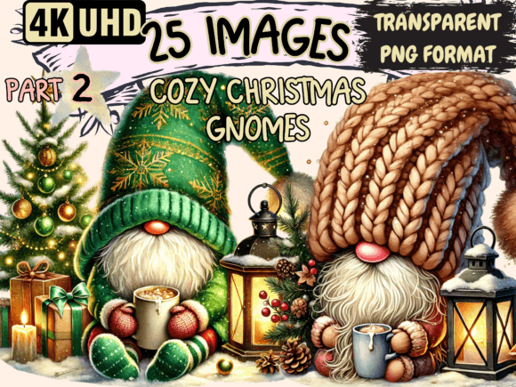 Cozy Christmas Gnomes Clipart P2 Review
