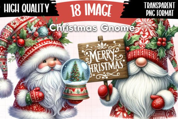 Cute Christmas Gnome Sublimation Illustrations Review
