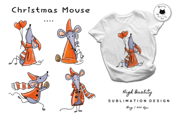 Cute Christmas Mouse Clipart: Festive Illustrations
