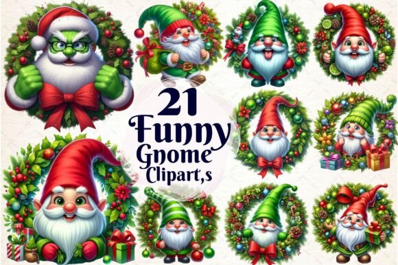 Funny Gnome Clipart Christmas PNG Review
