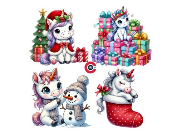 Magical Christmas Unicorn Clipart: Illustrations Review