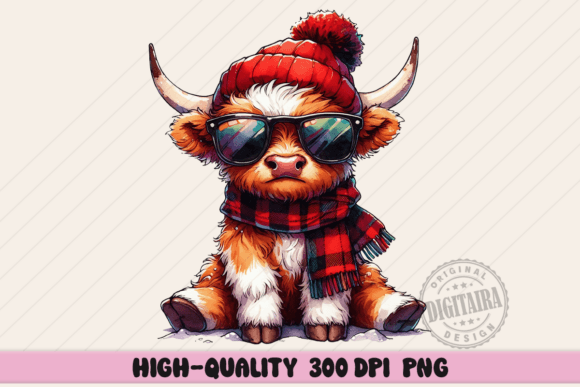 Review: Christmas Cute Highland Cow Png Illustrations