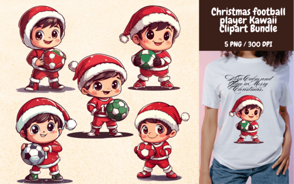 Review: Christmas Football Player Kawaii Clipart Illustrations