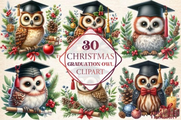 Review: Christmas Graduation Owl Clipart for Embroidery