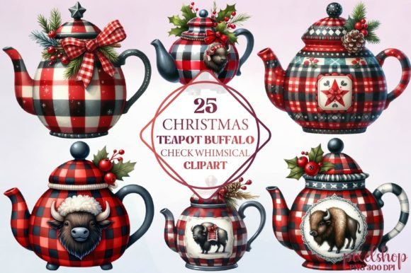 Review: Christmas Teapot Buffalo Check Whimsical Design