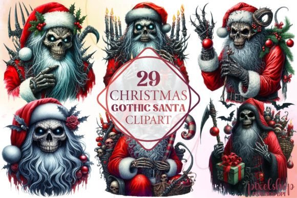 Reviewing Christmas Gothic Santa Clipart for Stitch