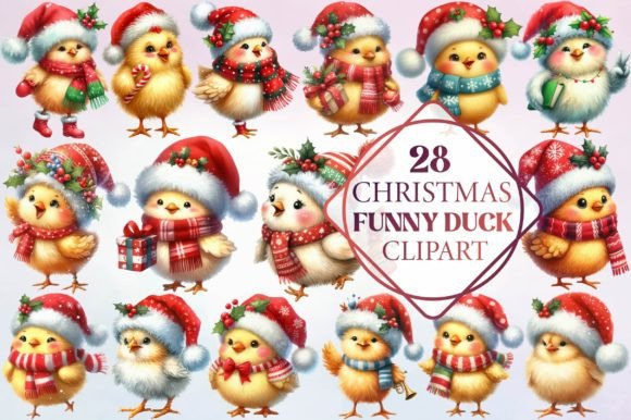 Watercolor Christmas Duck Illustrations Review